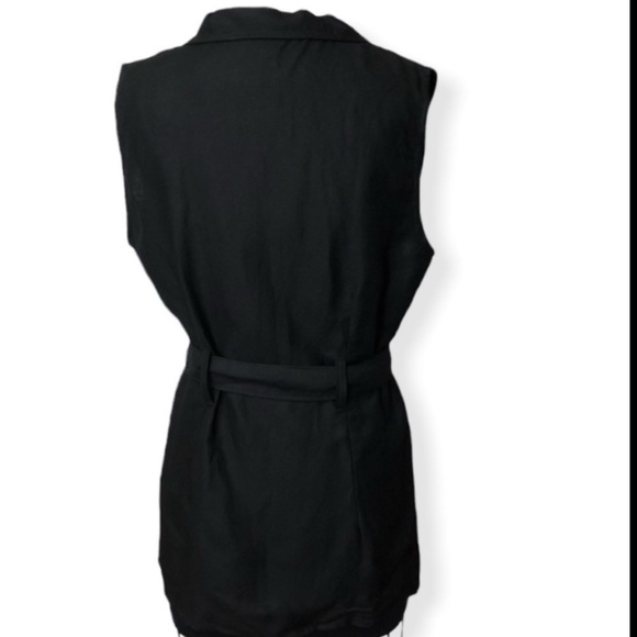 Starwear black belted Button DownShirt Vest  size M - Picture 2 of 5